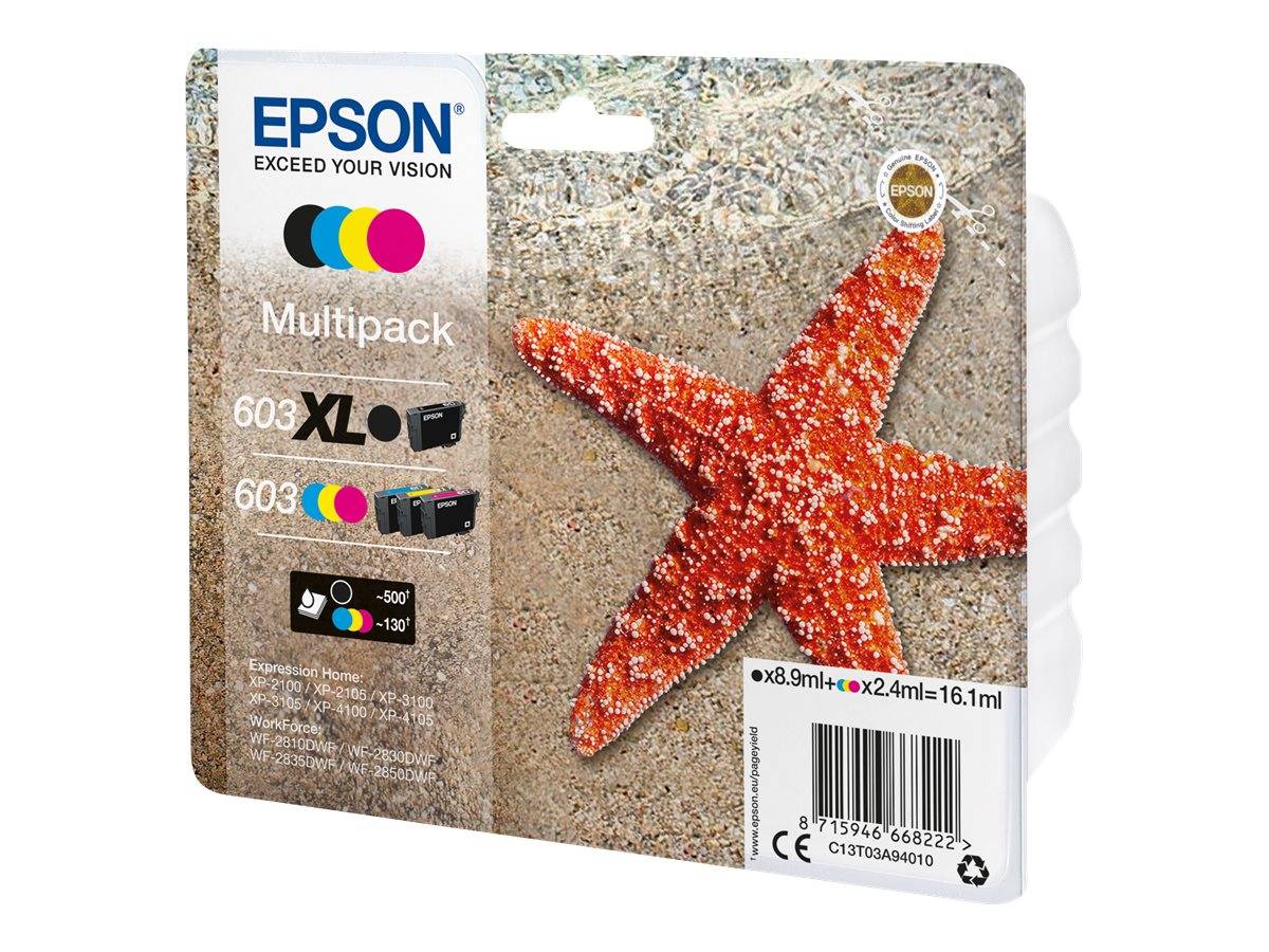 Epson 603 Multipack - 4er-Pack - Schwarz, Gelb, Cyan, Magenta - original - Blisterverpackung - Tintenpatrone-0
