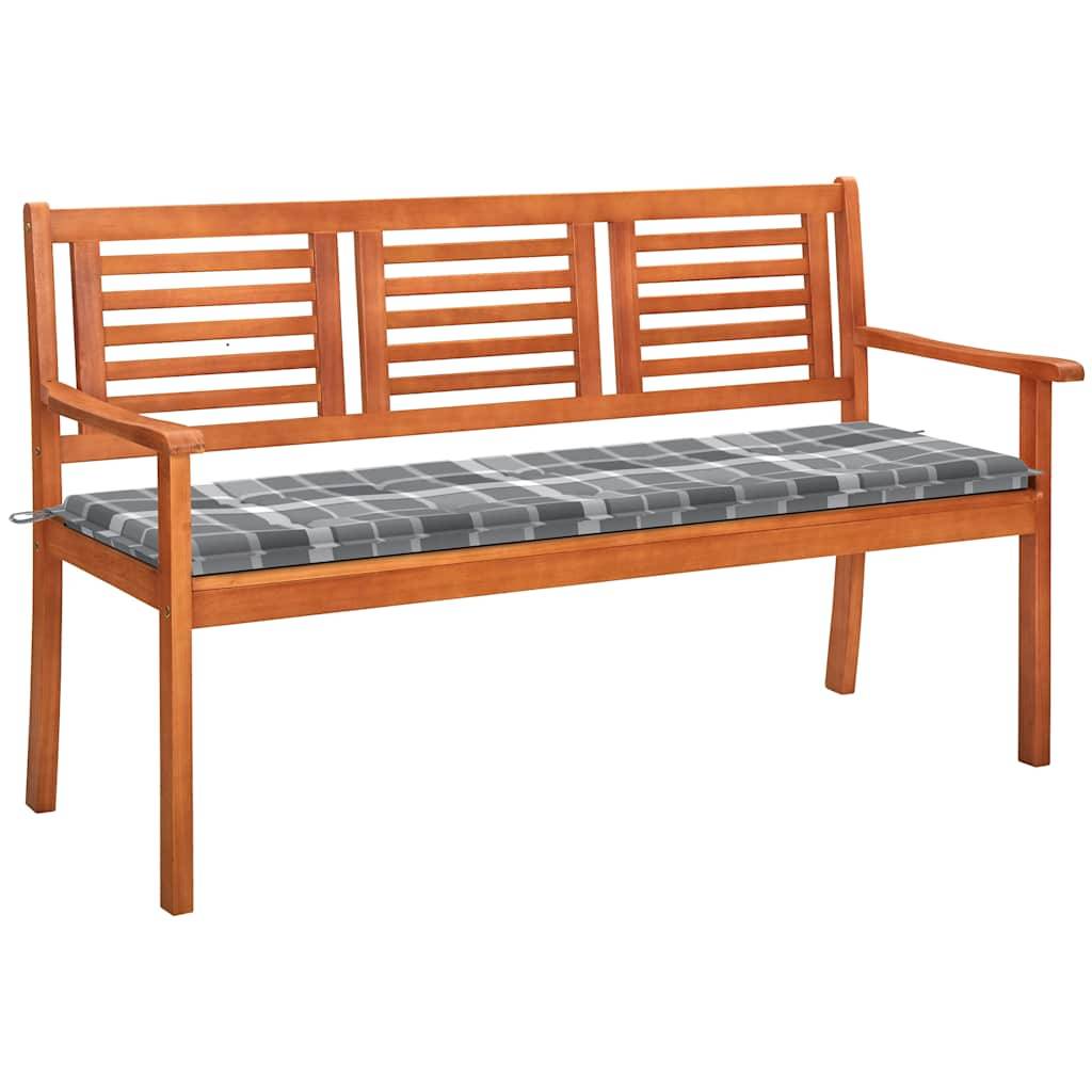 vidaXL 3-Sitzer-Gartenbank mit Auflage 150 cm Massivholz Eukalyptus-0