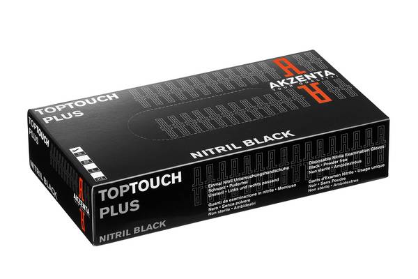 Akzenta Toptouch + | Nitril Einweghandschuhe | Größe XL | Schwarz | 100 St.