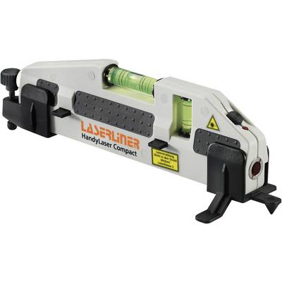 Wasserwaage und Laser-Werkzeug kombiniert; zeigt klare, grüne Flüssigkeits-Wasserwaage und roten Laserstrahl-Ausgang.