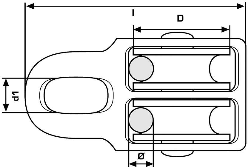 Blockrolle doppelt galZn f. Seil-Ø b. 8,0mm-2
