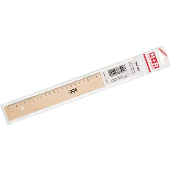 Lineal 30cm Buche Metalleinlage
