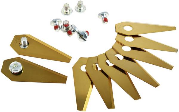 9x Ersatz-Messer Titan Klingen / Schneid-Klingen (1mm) für Bosch Indego Mähroboter Gold