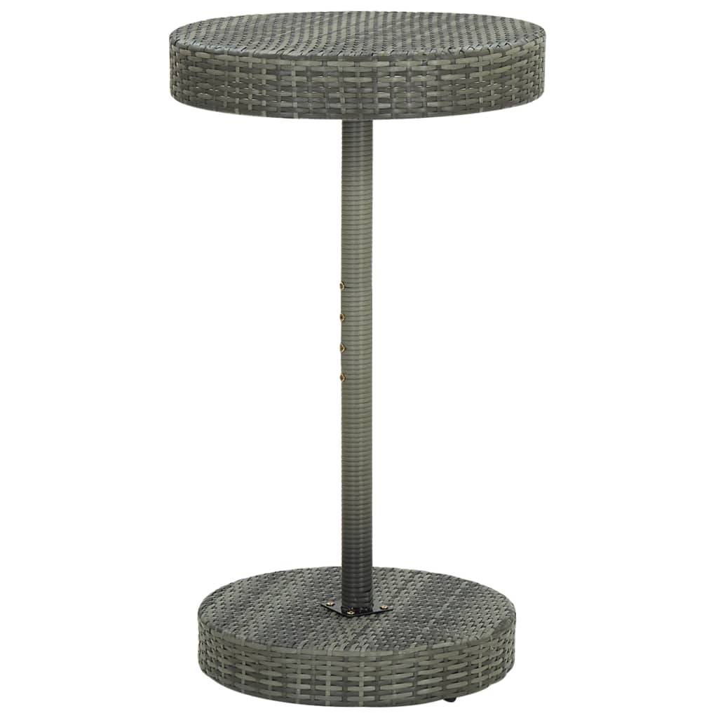 vidaXL Gartentisch Grau 60,5x106 cm Poly Rattan-0