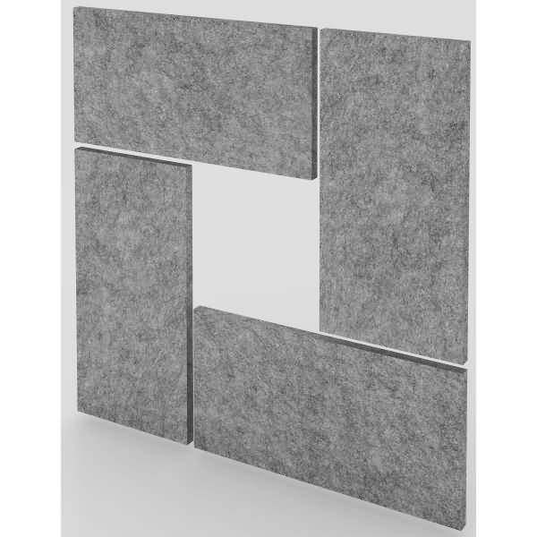 Akustik-Wandpanel 65x33 cm grau-meliert VE=4 Stück-0