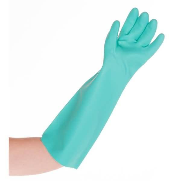 Chemikalienschutz-Handschuh Nitril Professional lang L 46cm grün 1 Paar-0