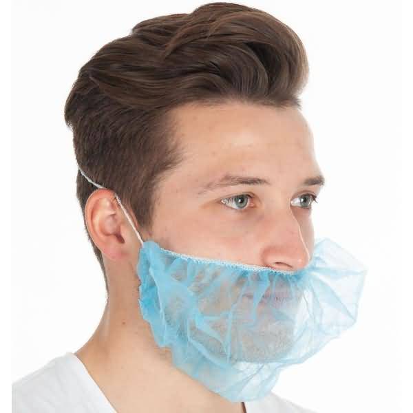 Bartschutz PP-Vlies Extra groß 50x30cm blau VE=100 stück
