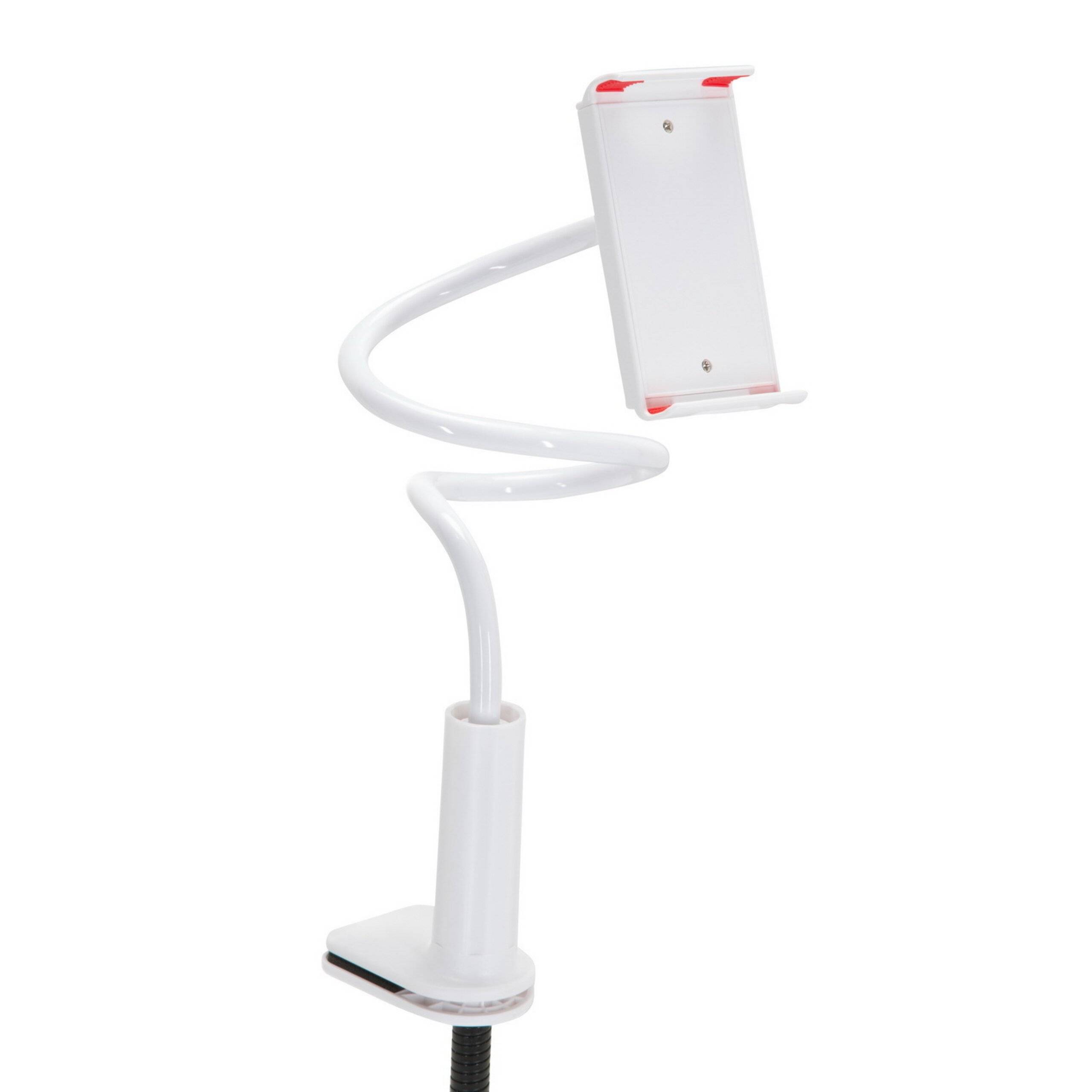 Handyhalterung FLEXMOBI I mit Klemmfuß Schwanenhals ABS Kunststoff weiß hjh OFFICE-1