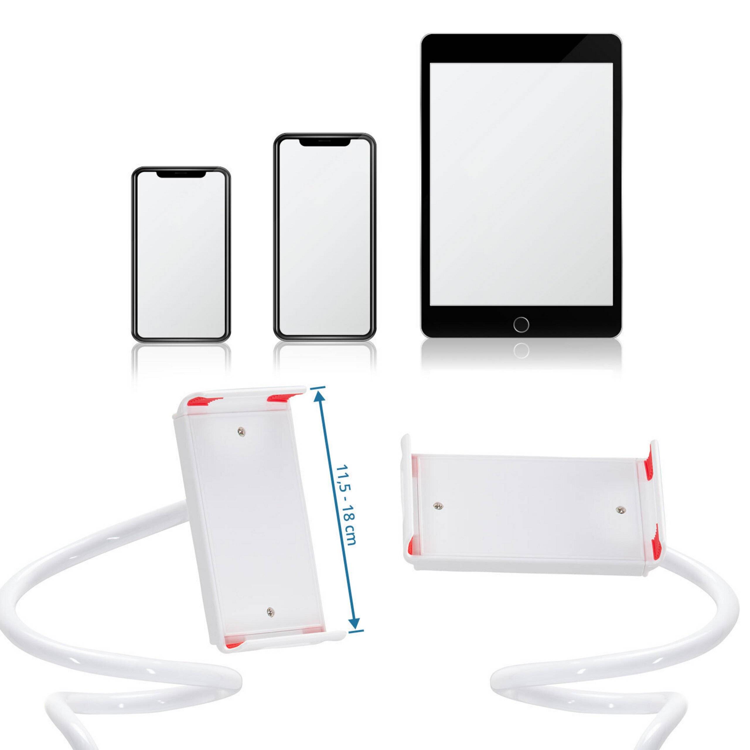 Handyhalterung FLEXMOBI I mit Klemmfuß Schwanenhals ABS Kunststoff weiß hjh OFFICE-4