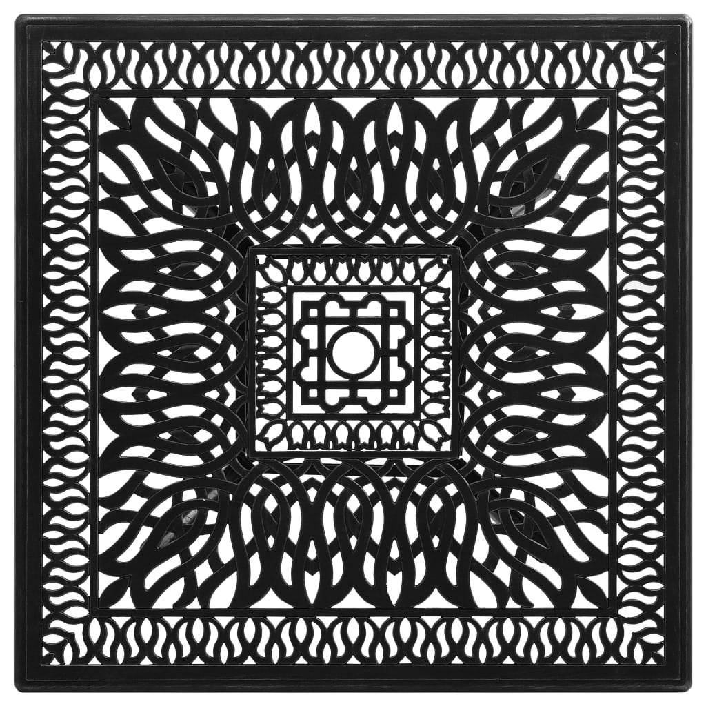 vidaXL Gartentisch Schwarz 90x90x73 cm Aluminiumguss-2