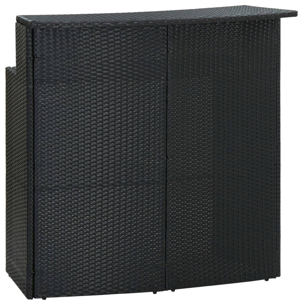 vidaXL Garten-Bartisch Schwarz 120x55x110 cm Poly Rattan-0