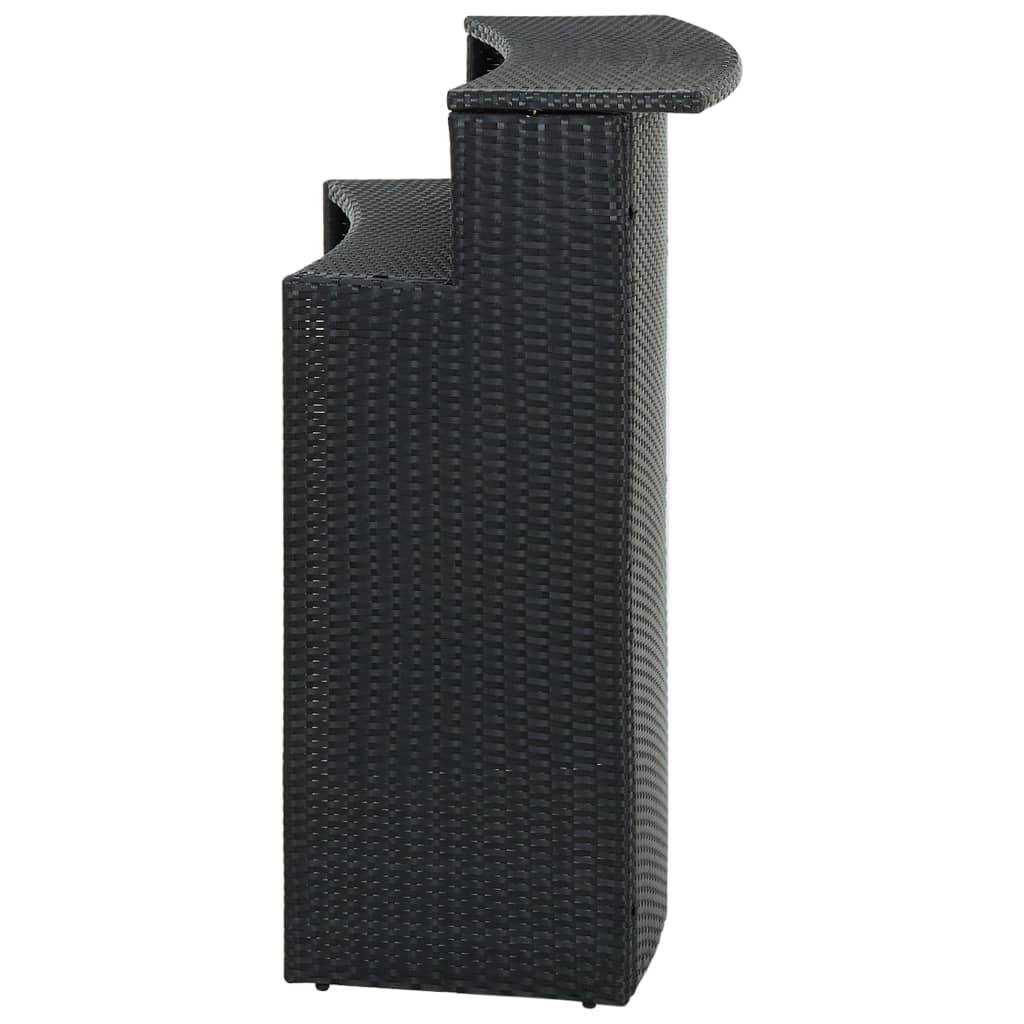 vidaXL Garten-Bartisch Schwarz 120x55x110 cm Poly Rattan-3