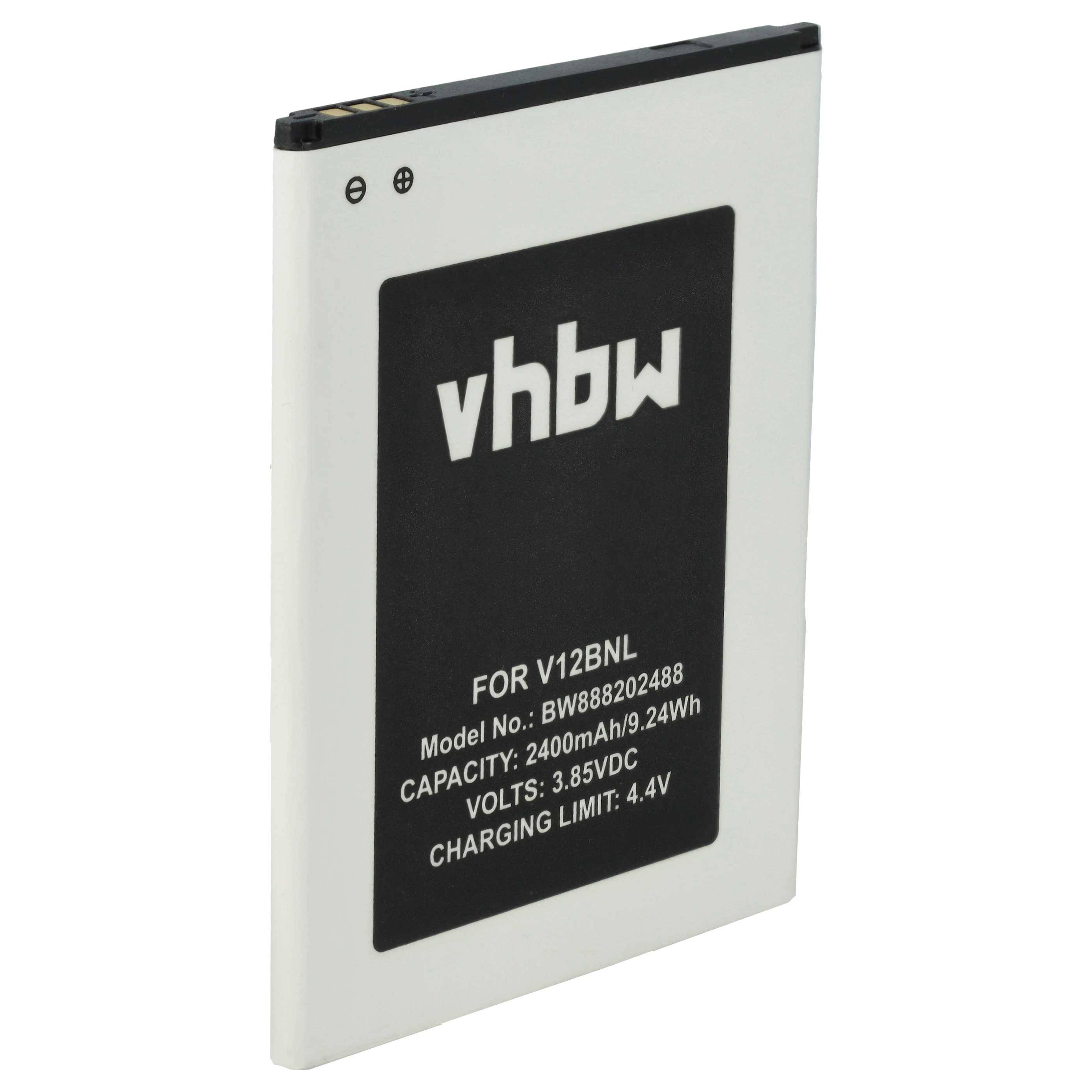 vhbw Akku kompatibel mit Wiko W-V600 | Tommy 3 plus, Harry 2, View Handy Smartphone Telefon (2400 mAh, 3,85 V, Li-Ion)-0