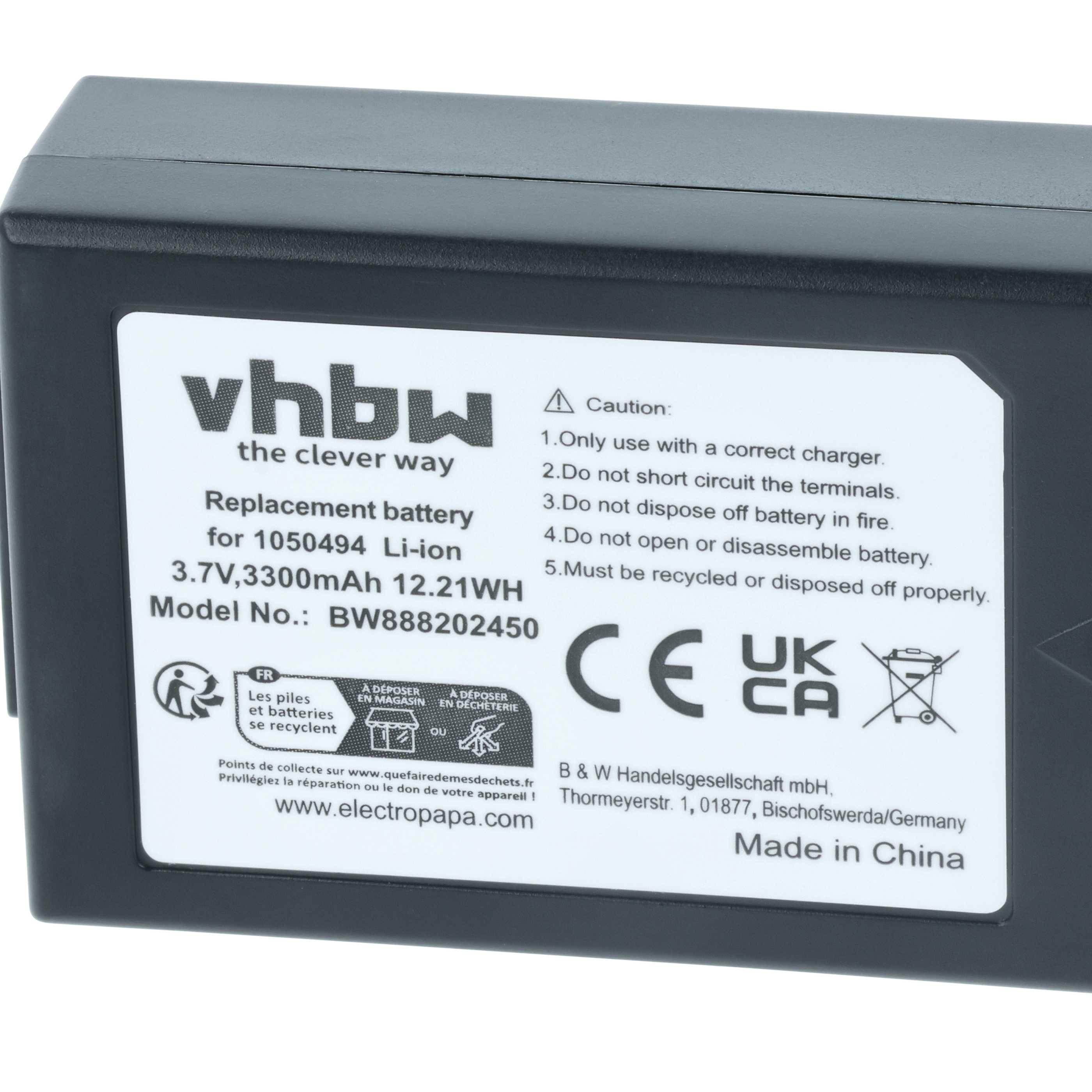 vhbw 5x Akku kompatibel mit Zebra WorkAbout Pro 2 | 3, G4, 4 Handheld Computer Scanner (3300 mAh, 3,7 V, Li-Ion)-3