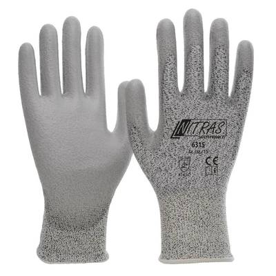 NITRAS Schnittschutzhandschuhe, grau, PU-Beschichtung, teilbeschichtet auf Innenhand und Fingerkuppen, grau, EN 388, Grö