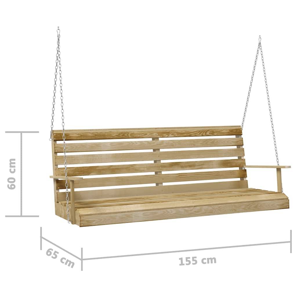 vidaXL Schaukelbank Imprägniertes Kiefernholz 155x65x60 cm-4