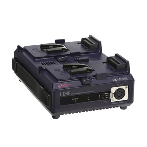 IDX VL-2PLUS - Kompaktes 2-Kanal Schnellladegerät für V-Mount Akkus (4-pol XLR 60W | AC 100-240V | 50/60Hz | Ladestrom