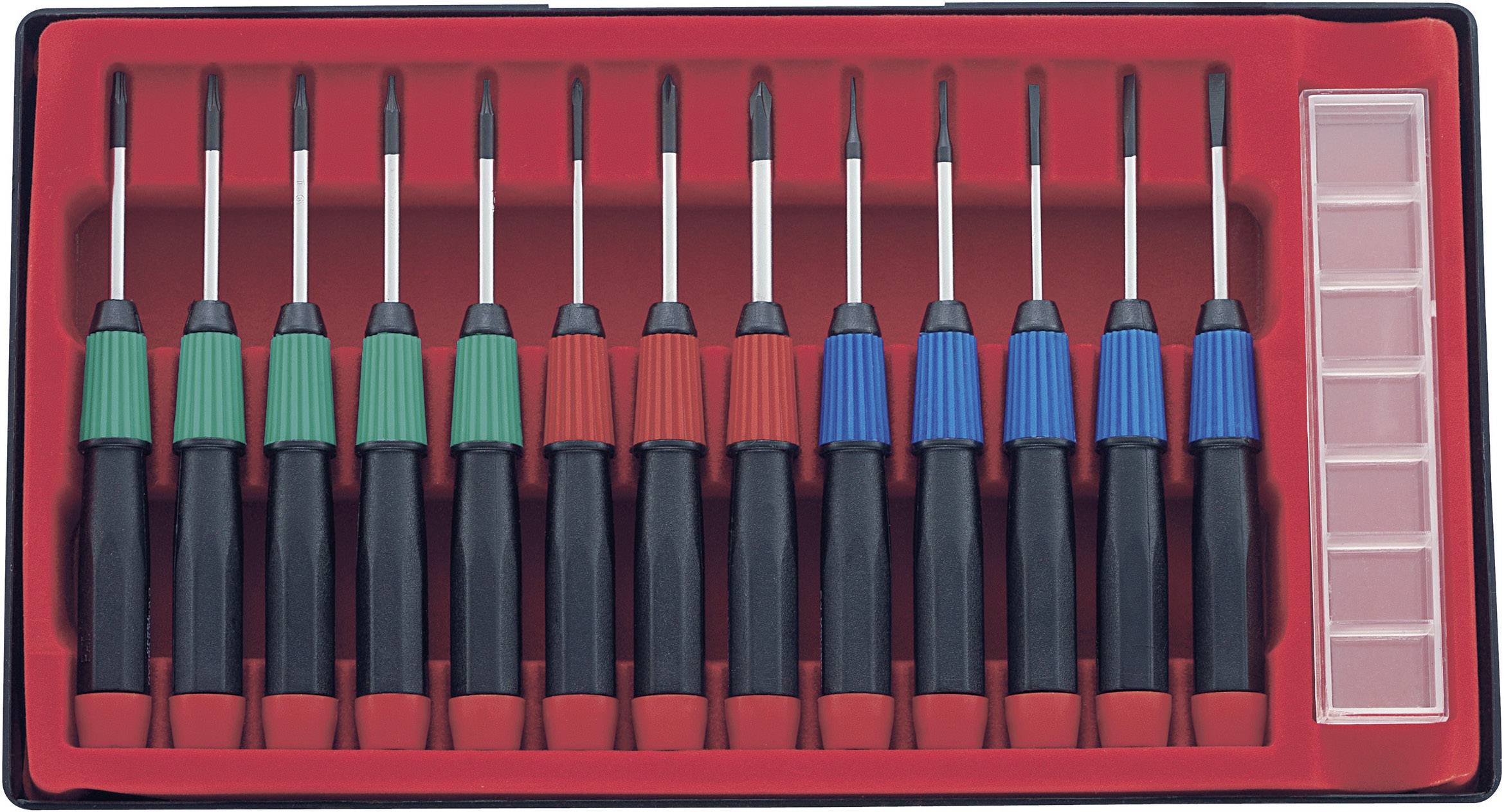 Basetech Schroevendraaierset Elektronica en fijnmechanica 14-delig Plat, Kruiskop Phillips, Binnen-zesrond (TX) afbeelding