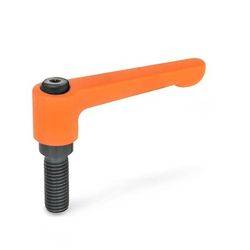 GN 302-78-M10-40-OS Klemmhebel, verstellbar, gerade orange-0