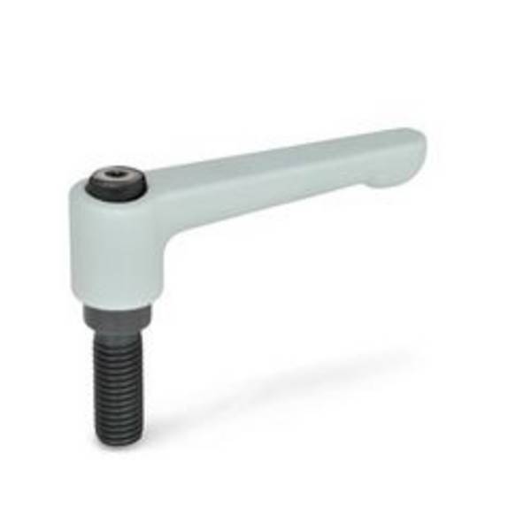 GN 302-22-M4-12-SR Klemmhebel, verstellbar, gerade silber