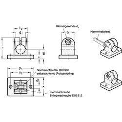 GN 145-B20-2-NI Flansch-Klemmverbinder Edelstahl matt poliert-1