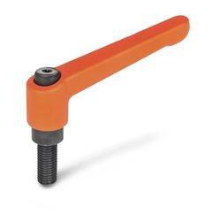 GN 300-63-M8-25-OS Klemmhebel mit Schraube, verstellbar AG, RAL 2004 orange-0