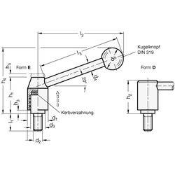 Verstellbare Spannhebel, Schraube, Stahl-1