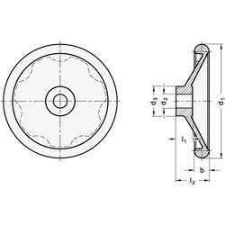 DIN 3670-100-B10 Scheibenhandrad Bohrung ohne Nut-1