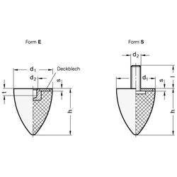 GN 453-30-36-M8-E-55 Anschlagpuffer Innengewinde Edelstahl-1