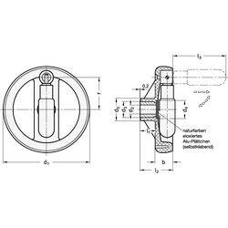 Umleggriff-Handräder, Kunststoff, Buchse / Umlegemechanik Stahl-1