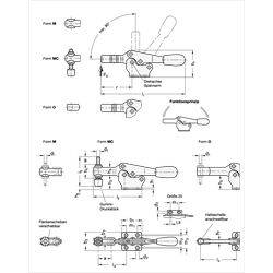 Schnellspanner, Edelstahl, Spannhebel horizontal, mit waagrechtem Fuß-1