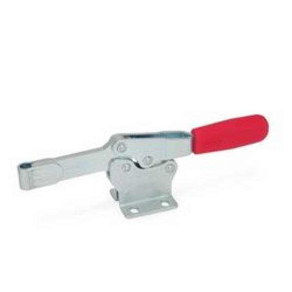Schnellspanner horizontal, Stahl, Spannhebel horizontal, mit waagrechtem Fuß