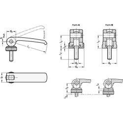 GN 927.7-63-M6-40-A Exzenterspanner Edelstahl, Auflagescheibe verstellbar-1