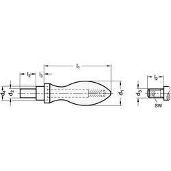 Drehbare Ballengriffe Stahl, Aluminium, Kunststoff-1