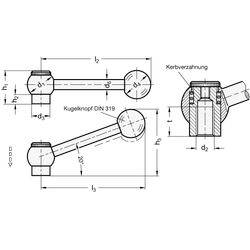 Verstellbare Kugelgriffe, mit Innengewinde, Stahl-1