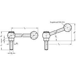 Verstellbare Kugelgriffe, mit Gewindestift, Stahl-1