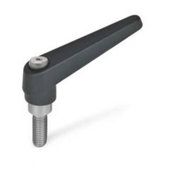 GN 101.1-14-M6-12-SW Klemmhebel mit Schraube, verstellbar AG, Edelstahl, Griff