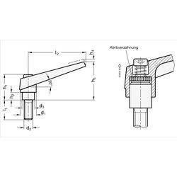 GN 101.1-14-M6-12-SW Klemmhebel mit Schraube, verstellbar AG, Edelstahl, Griff-1
