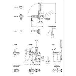 Schnellspanner, Stahl, Spannhebel vertikal, mit senkrechtem Fuß-1