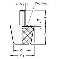 Silikon-Anschlagpuffer mit Schraube, Edelstahl-1