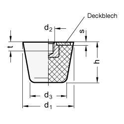 Silikon-Anschlagpuffer mit Innengewinde, Edelstahl-1