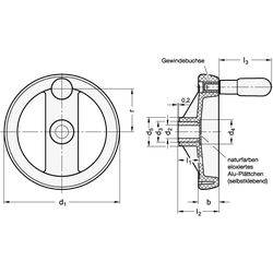 Speichenhandräder, Kunststoff, Buchse / Griffachse Edelstahl-1