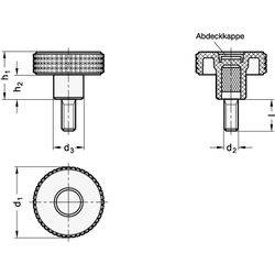Kordelgriffschrauben, Kunststoff, Abdeckkappe farbig-1