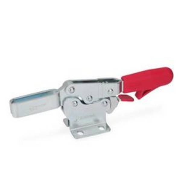 Schnellspanner, Stahl, Spannhebel horizontal, mit Verriegelung, mit waagrechtem Fuß