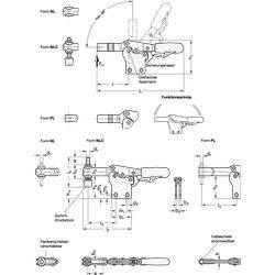Schnellspanner, Stahl, Spannhebel horizontal, mit Verriegelung, mit senkrechtem Fuß-1