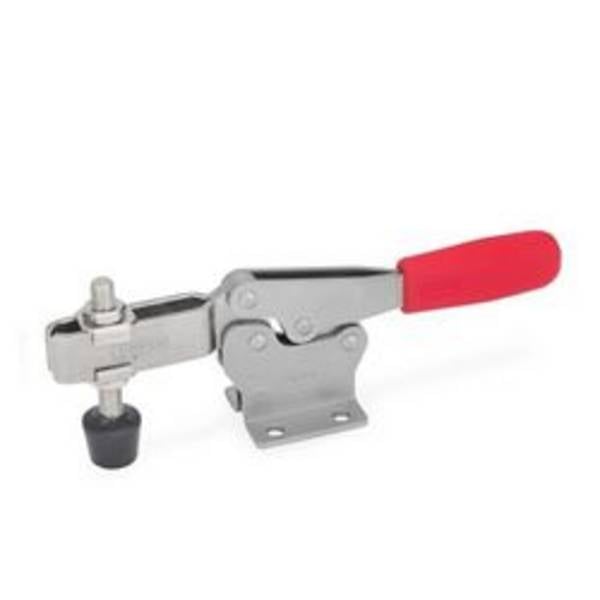Schnellspanner, Edelstahl, Spannhebel horizontal, mit waagrechtem Fuß