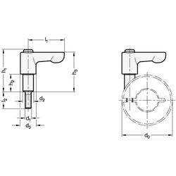 Verstellbare Klemmhebel, Zink-Druckguss, Schraube Edelstahl, für Stellringe-1
