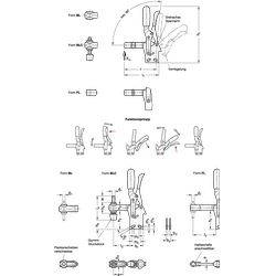 Schnellspanner, Stahl, Spannhebel vertikal, mit Verriegelung, mit senkrechtem Fuß-1