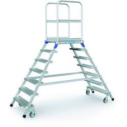 Podesttreppe 7 Plattform-H.1680mm Stufen u.Plattfom Alu.geriffelt beids.ZARGES-0