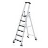 Aluminium-Stehleiter einseitig begehbar, mit Rollen - relax step 1x6 Stufen